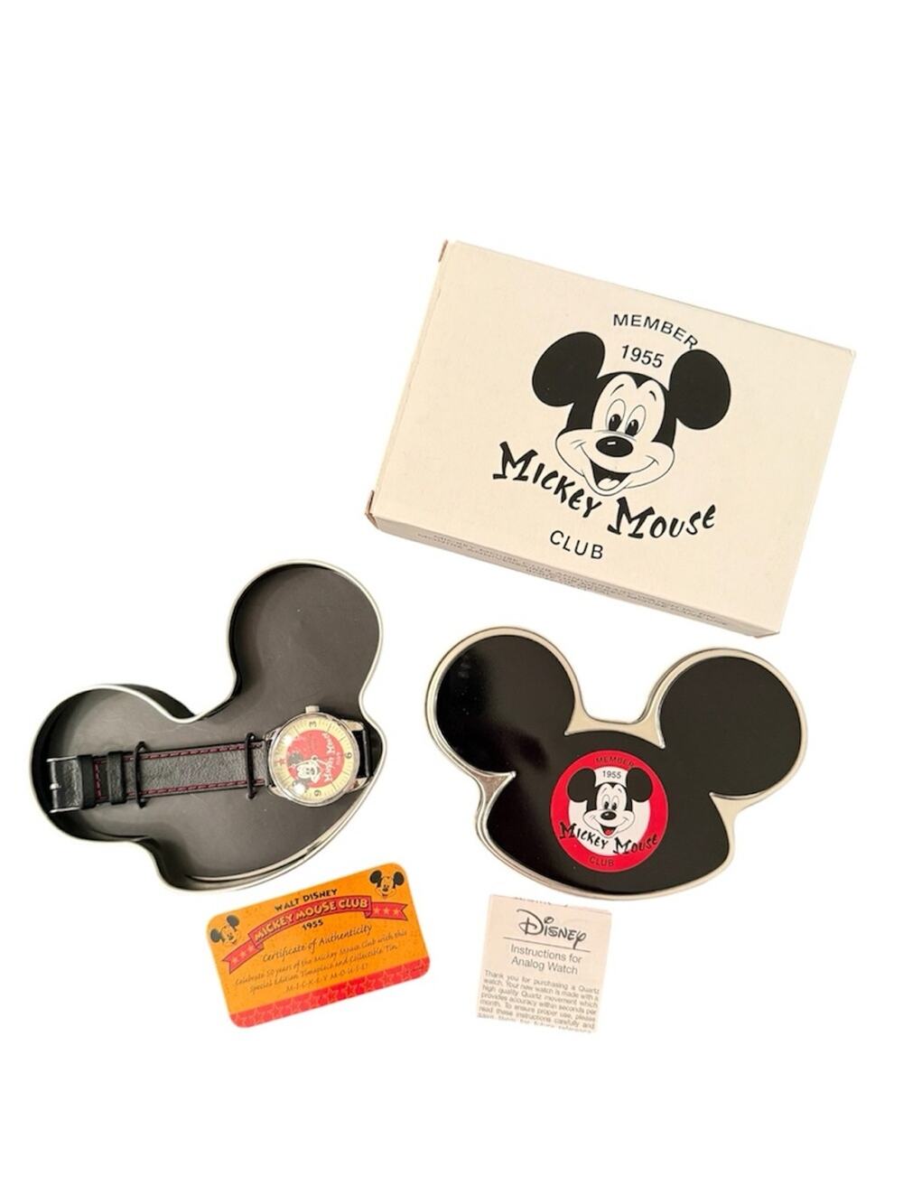 NEW Disney Mickey Mouse Club Wristwatch Watch New in Box Tin Member